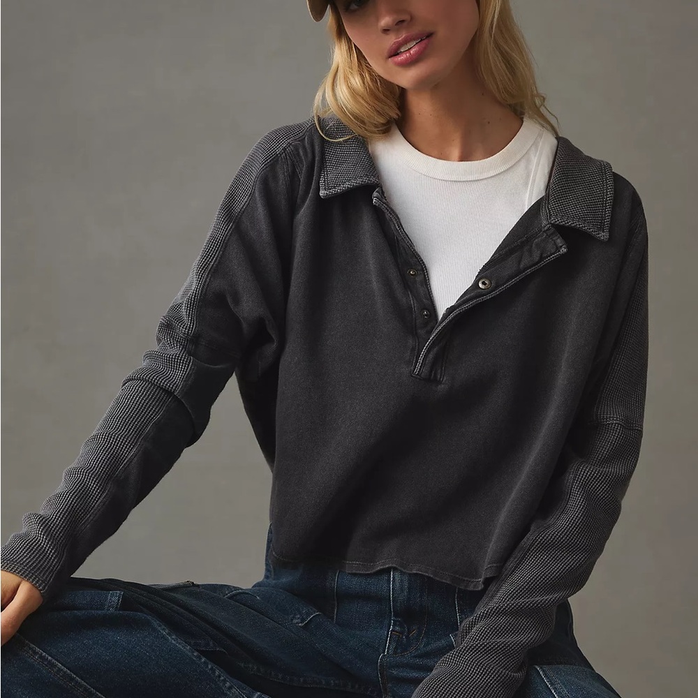 Daily Practice by Anthropologie Long-Sleeve Henley Top
